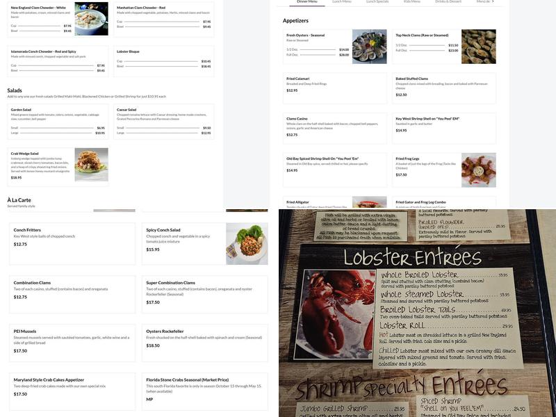 Rustic Inn Crabhouse Menu