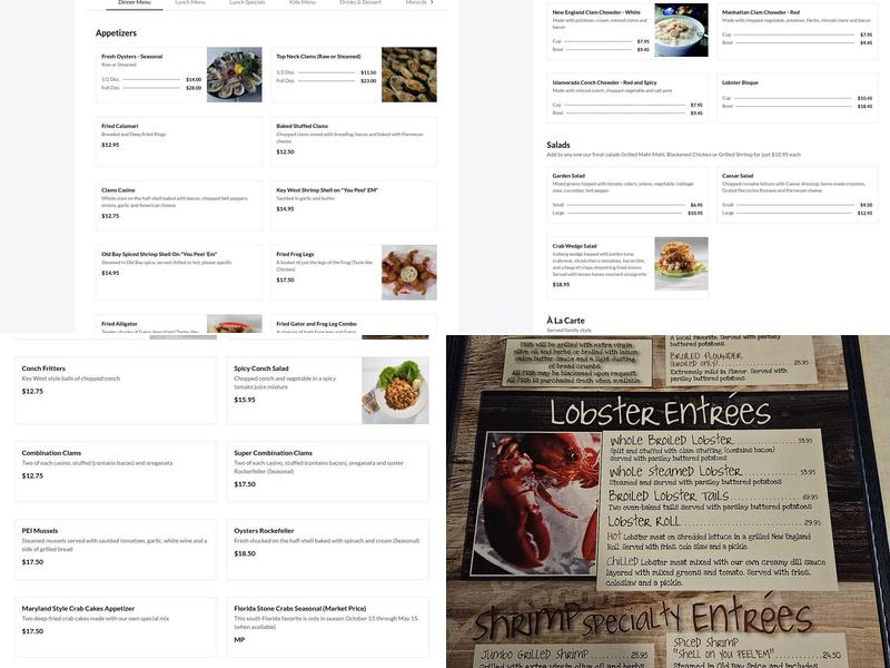 Rustic Inn Crabhouse Menu