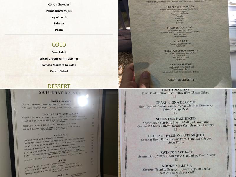 Sundy House Menu