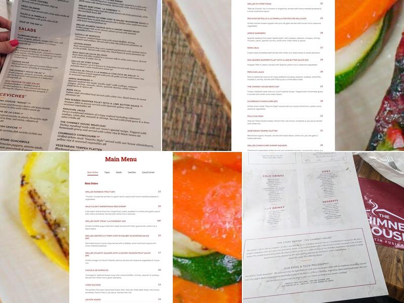 The Chimney House - Grill & Cafe Menu