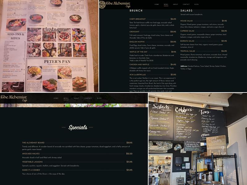 The Alchemist Café Menu