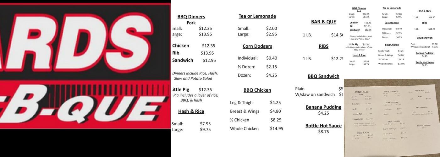 Ward's Bar-B-Que Menu