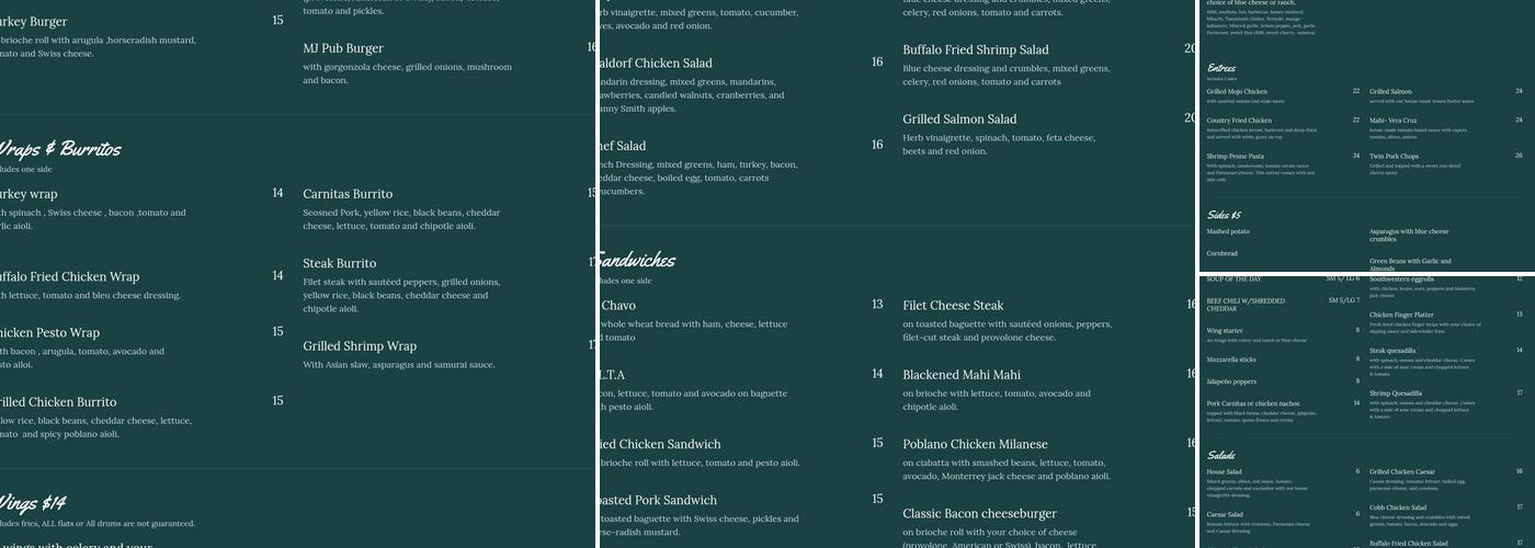 The Mason Jar Cafe Menu