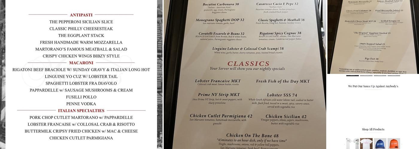 Cafe Martorano Menu