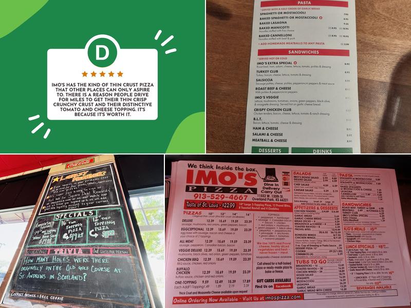 Imo's Pizza Menu