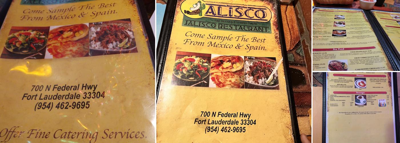 Jalisco Mexican Spanish Home Town Restaurant Menu