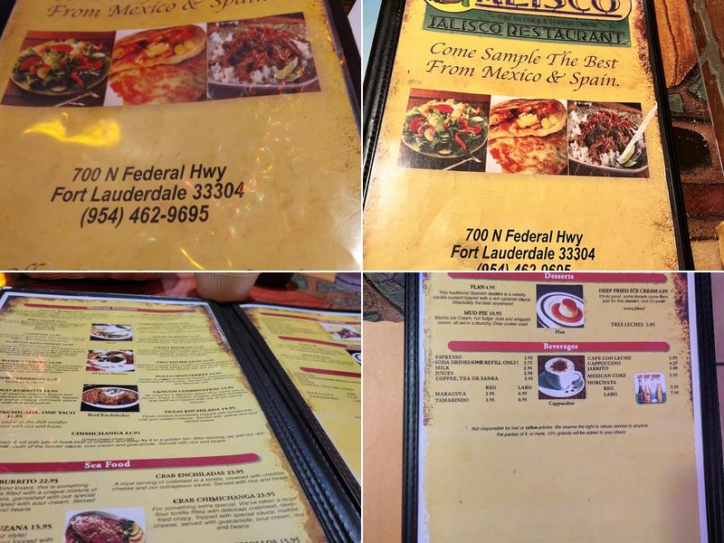 Jalisco Mexican Spanish Home Town Restaurant Menu