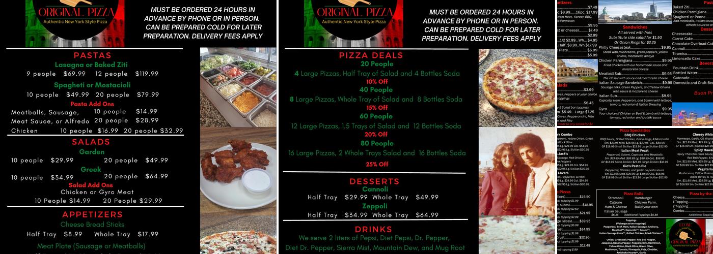Leone Original Pizza Menu