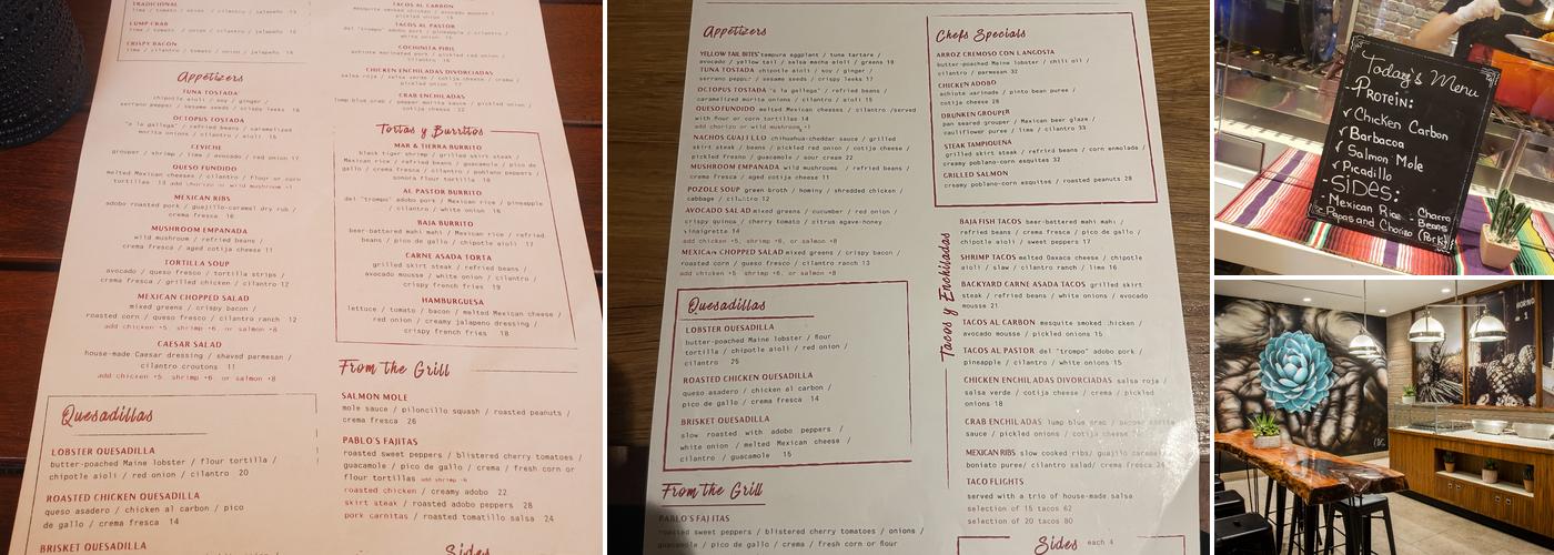 Lona Cocina Tequileria Menu