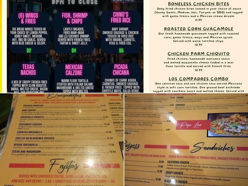 Tijuana Taxi Co Menu