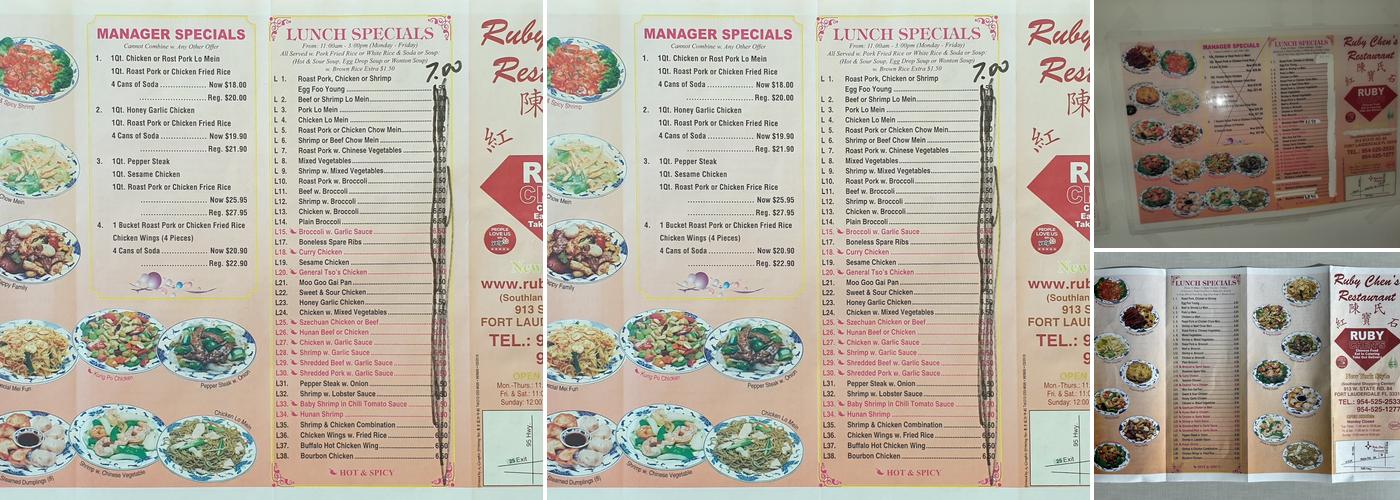 Ruby Chen's Menu