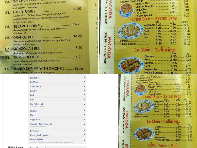 Pagoda Menu