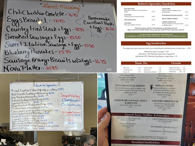 Robert's Restaurant Menu