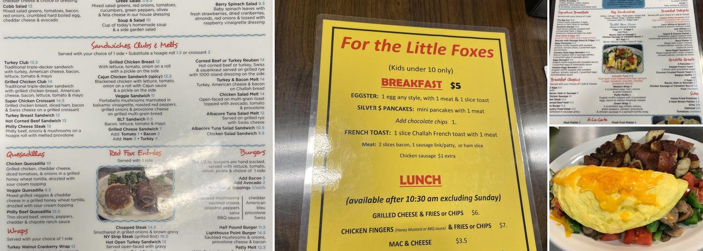 Red Fox Diner Menu