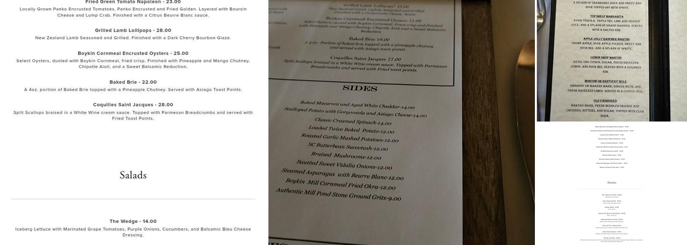 Mill Pond Steakhouse Menu