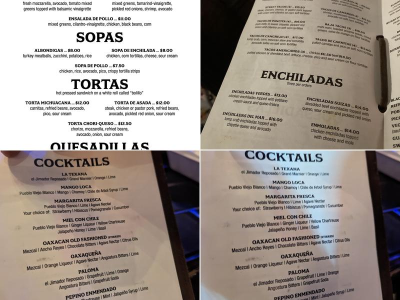 Salud Mexican Kitchen & Tequila Lounge Menu