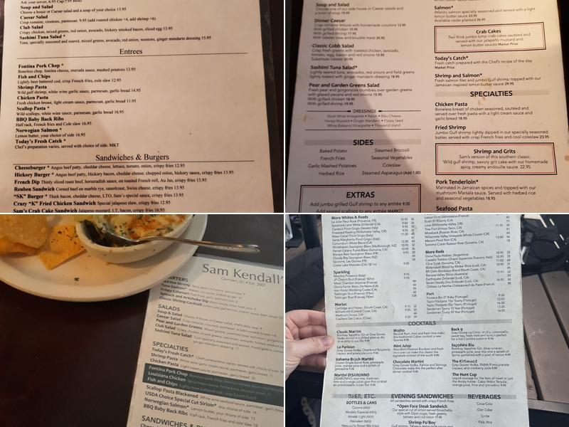 Sam Kendall's Menu