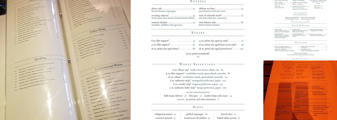 Steak 954 Menu