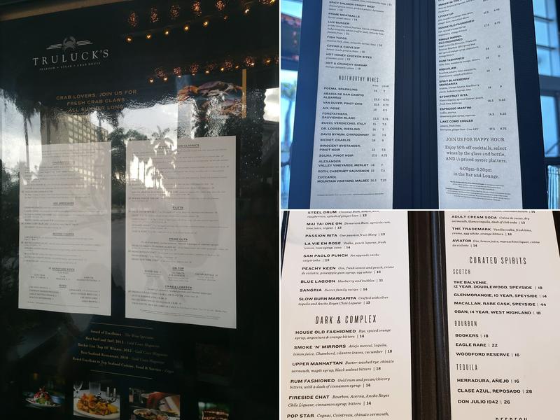 Truluck's Ocean's Finest Seafood & Crab Menu