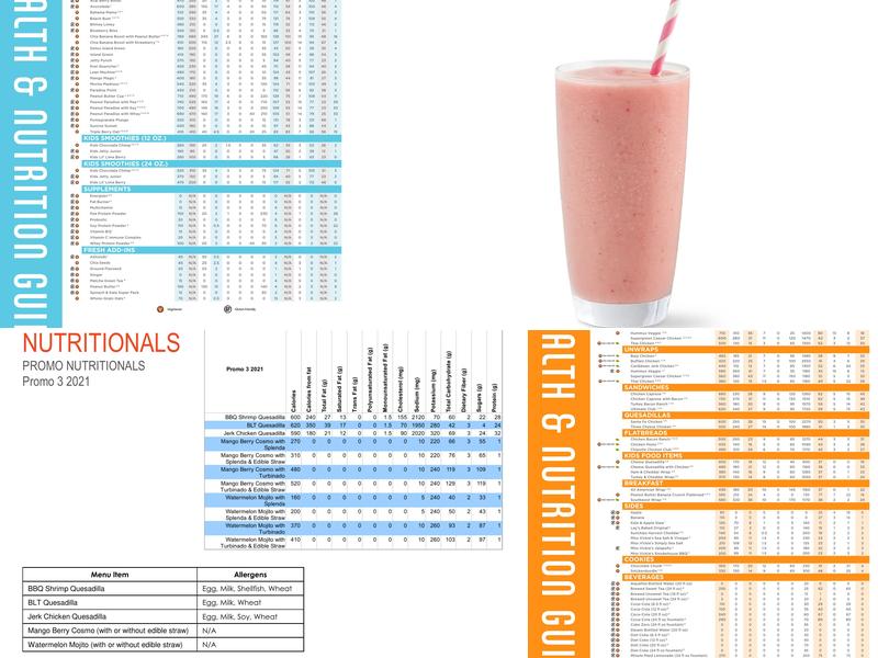 Tropical Smoothie Cafe Menu