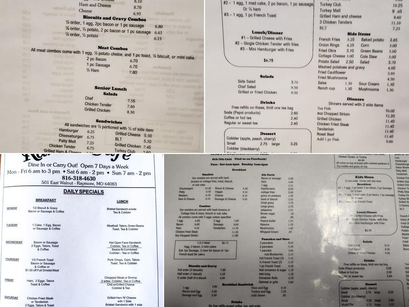 Ranch Cafe Menu