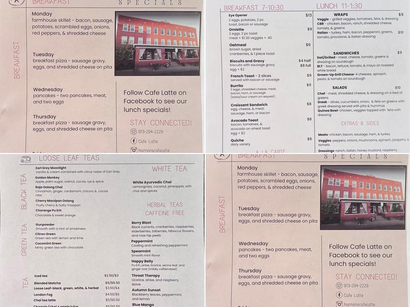 Cafe Latté @ The Jackson Menu