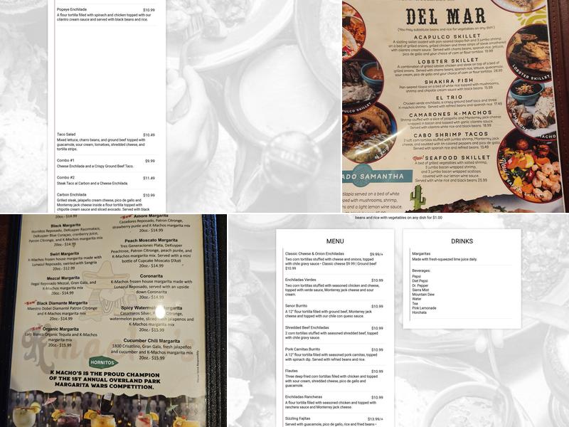 K-Macho's Mexican Grill and Cantina Menu