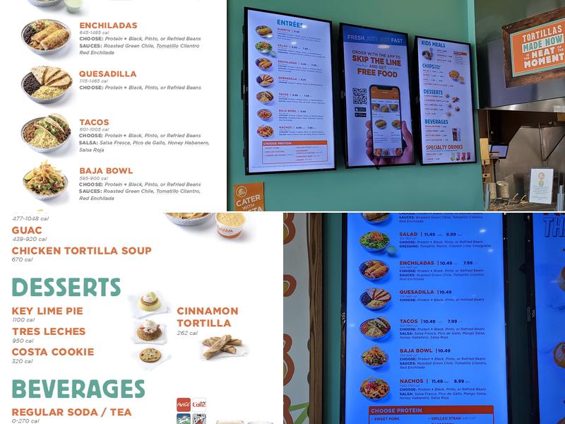 Costa Vida Menu