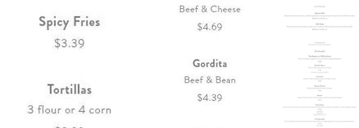 Torreon Mexican Restaurant Menu