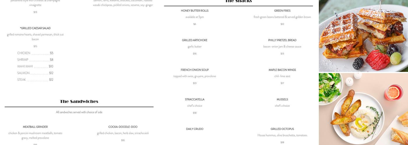 Foxy Brown Menu