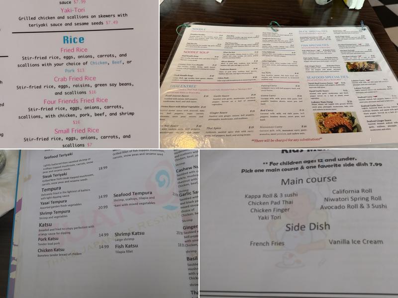 Suan Thai and Japanese Restaurant Menu