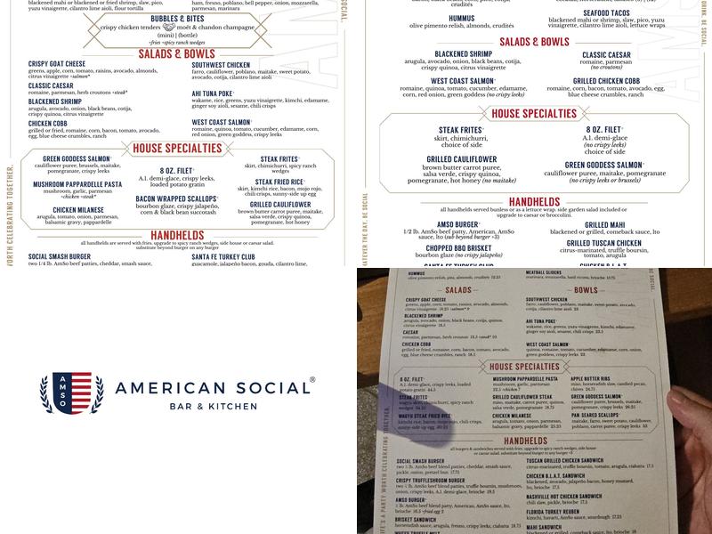 American Social Menu