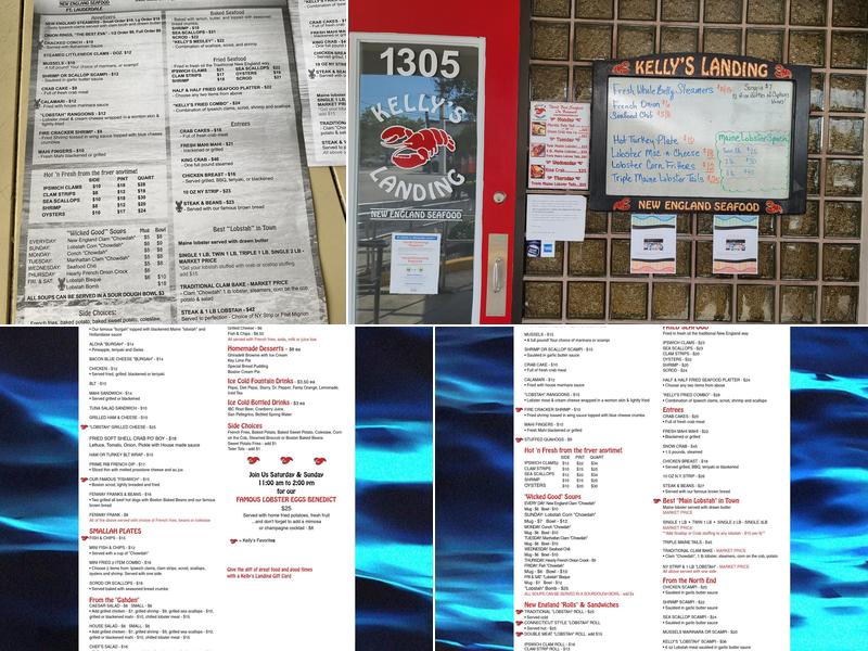 Kelly's Landing New England Seafood Menu