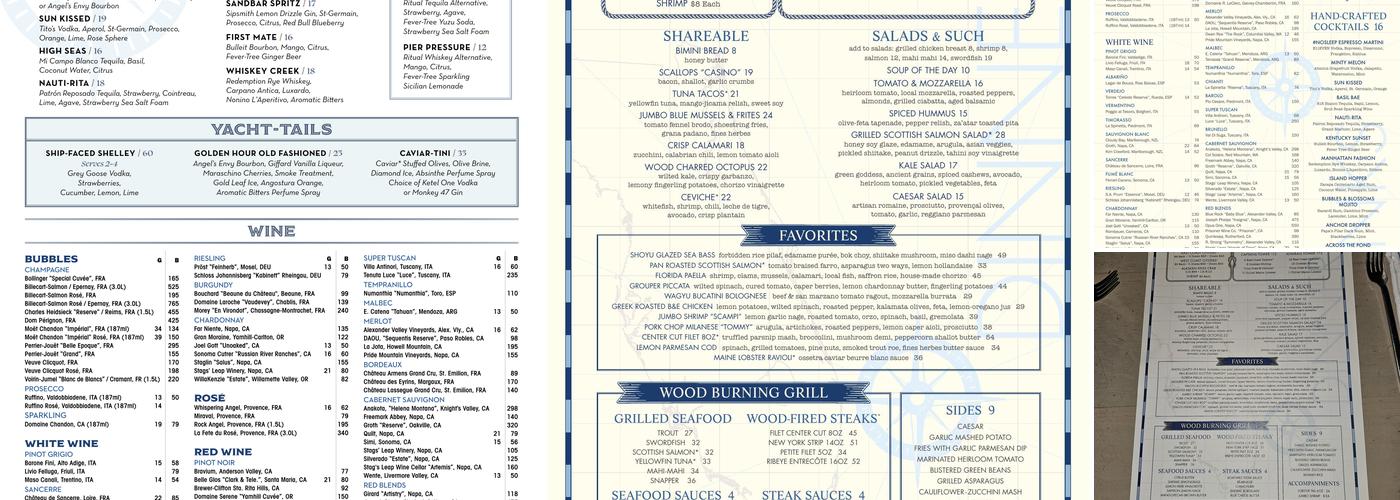 Boatyard Menu