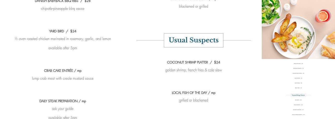 Coconuts Menu