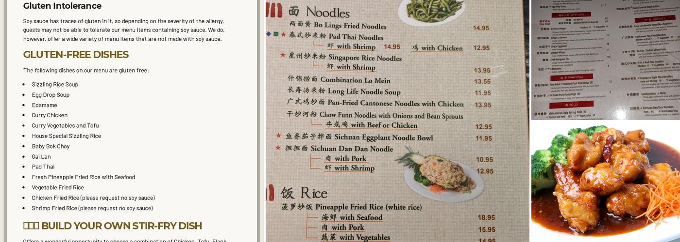 Bo Lings Menu