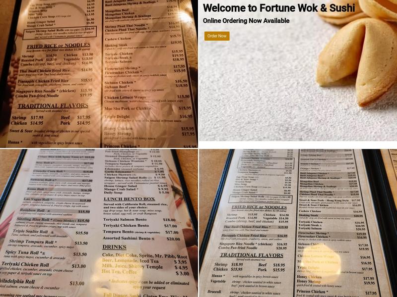 Fortune Wok & Sushi Menu