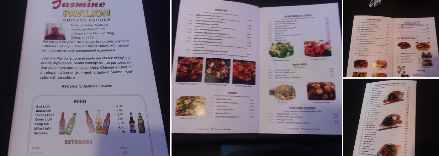 Jasmine Pavilion Menu