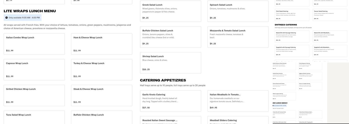 Big Apple Pizza Menu