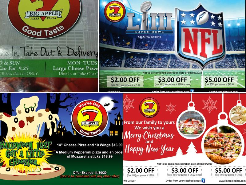 Big Apple Pizza & Pasta Menu