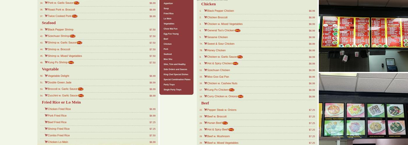 Chinatown Express Menu