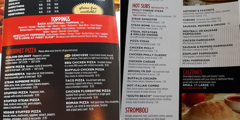 Goodfella's Pizza Menu