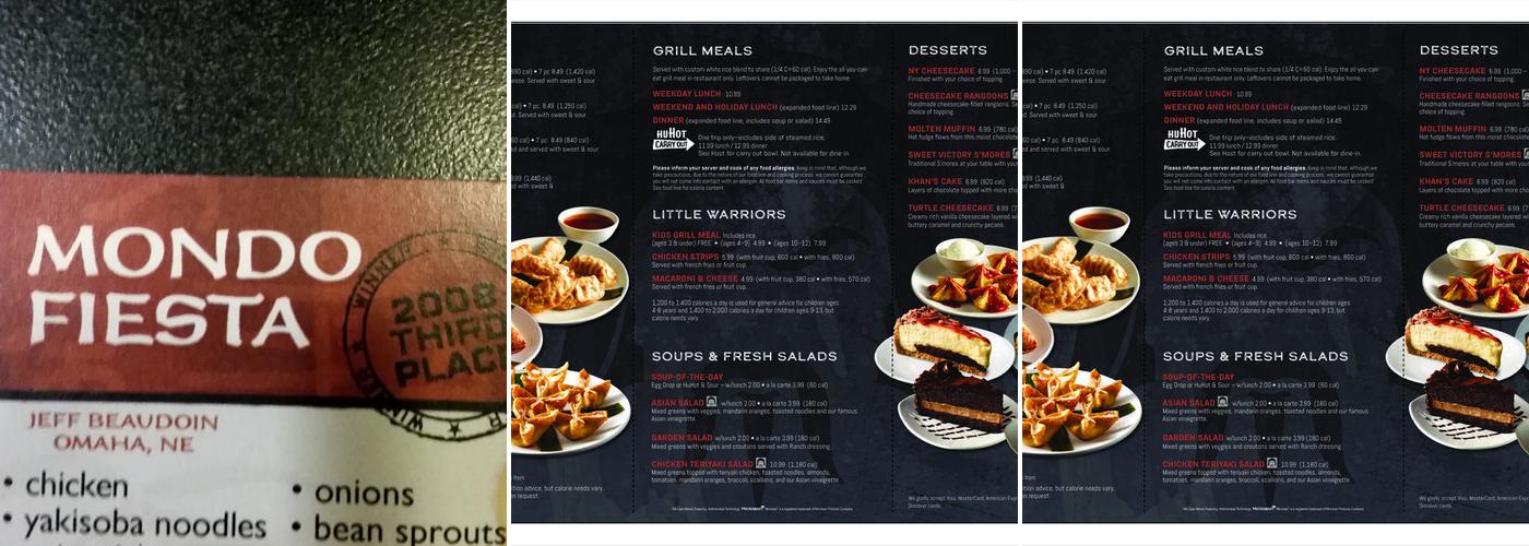 HuHot Mongolian Grill Menu