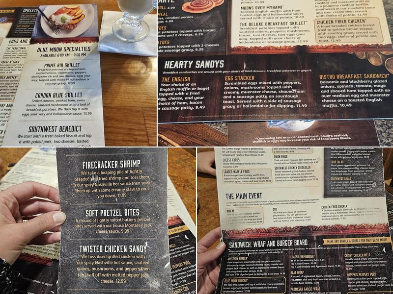 Blue Moon Restaurant Menu