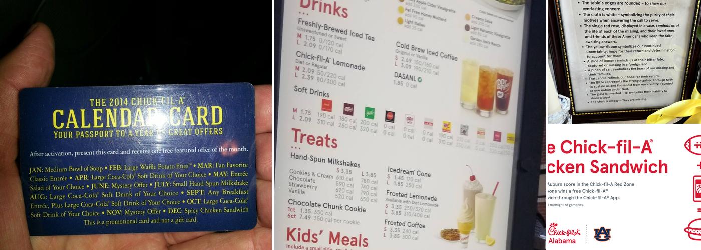 Chick-fil-A Menu