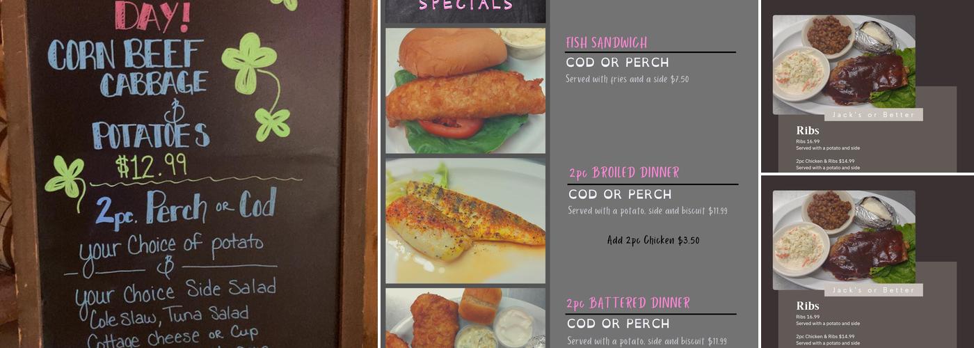 Jack's or Better Menu