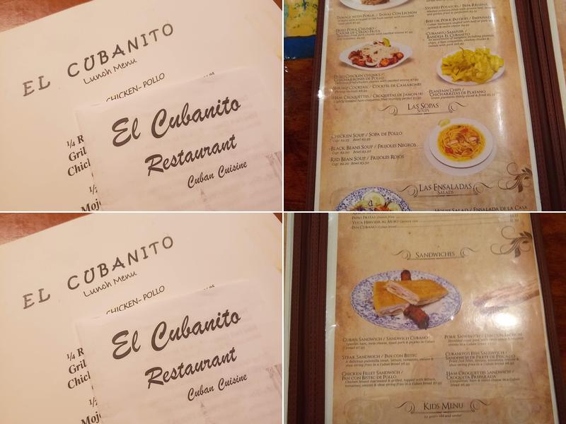 El Cubanito Restaurant Menu