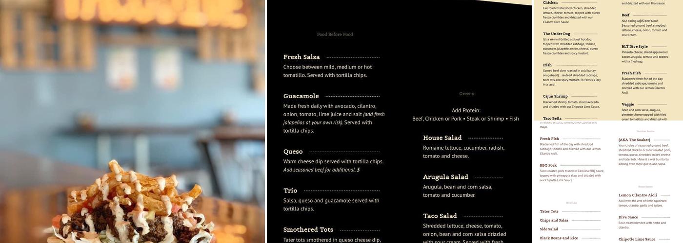 Taco Dive Menu