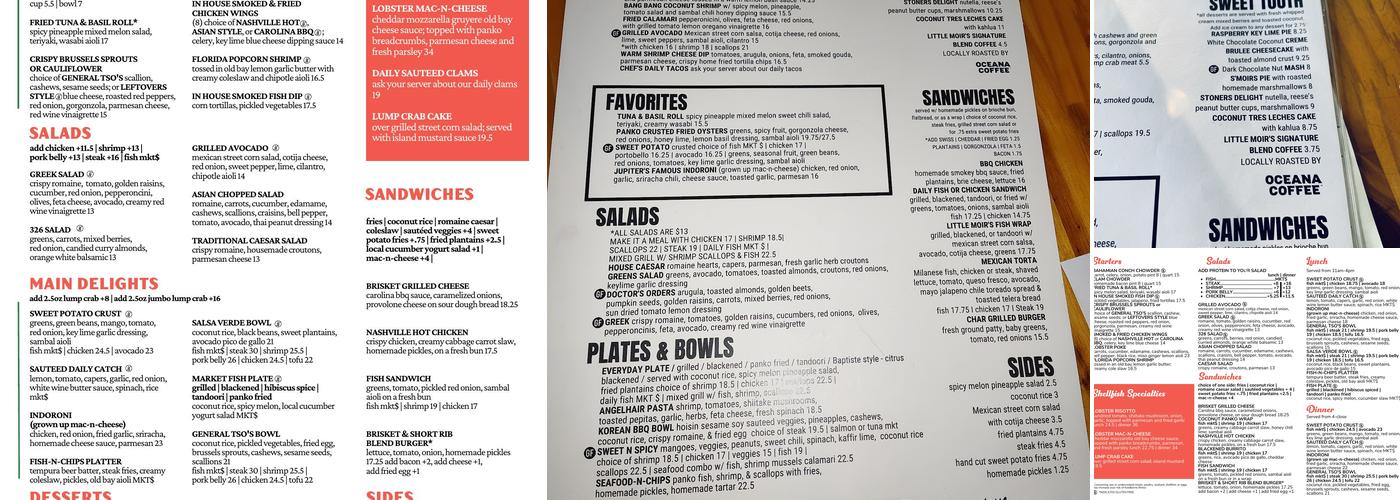 Little Moir's Leftovers Menu