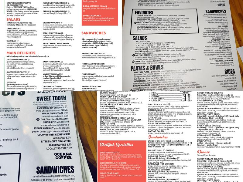 Little Moir's Leftovers Menu